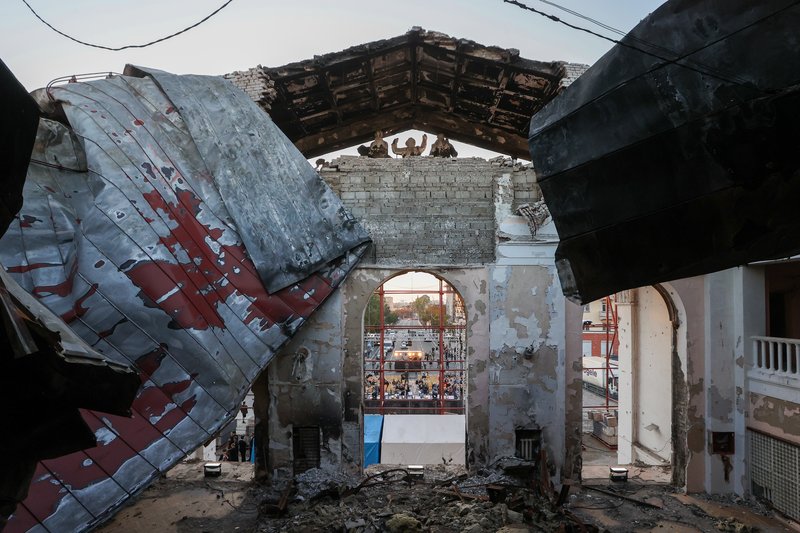 Destroyed drama theater in Mariupol