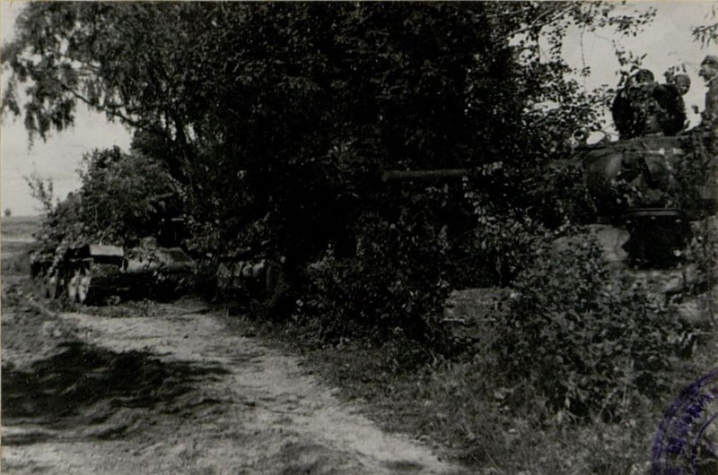 Image: Camouflaged tanks at the bus stop