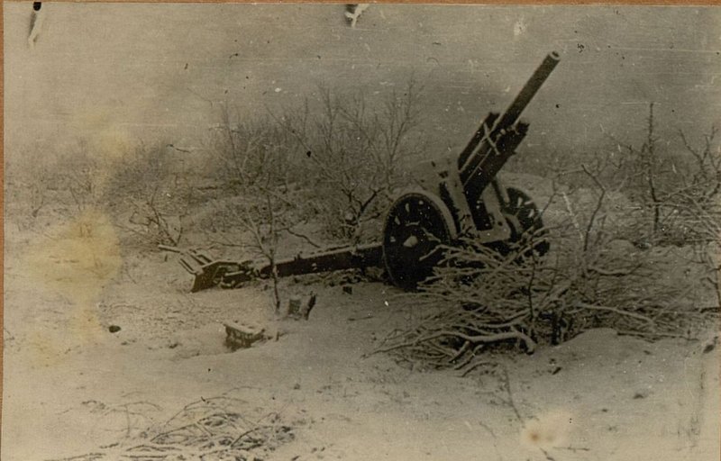 Image: Enemy gun left in the area of "Mal. Karikvayvish" height, quarter 9238