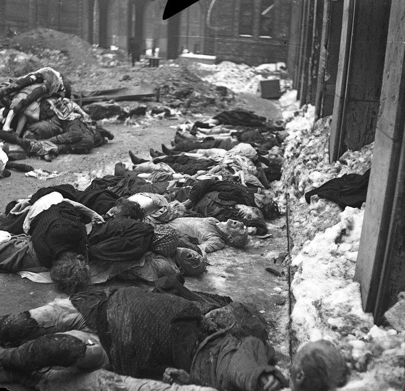 Corpses of Jews from Budapest brutally murdered by Nazis