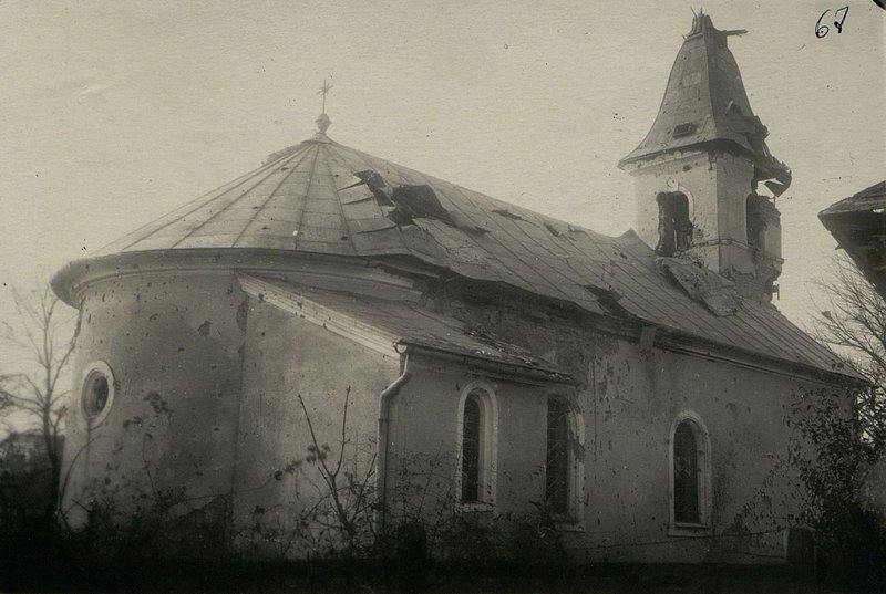 Image: Destroyed enemy observation point at the church in Kapushany