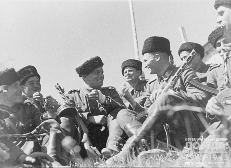 A group of Cossack volunteers of the German army
