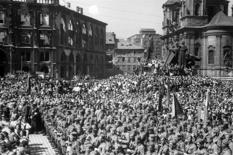 A rally in Prague dedicated to the liberation of Czechoslovakia by the Red Army