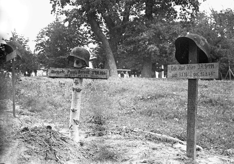 German military cemetery in Brest. The graves of German soldiers killed in the first months of the war