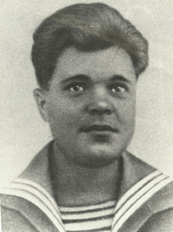 Shoulder length portrait of the Hero of the Soviet Union Vladimir Fedorov, intelligence officer of the reconnaissance unit of the headquarters of the Baltic Fleet