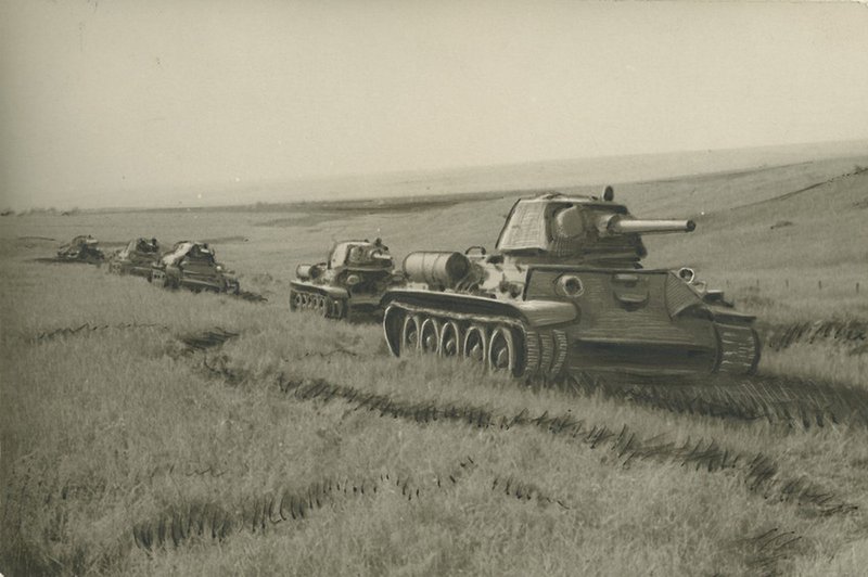 A column of tanks