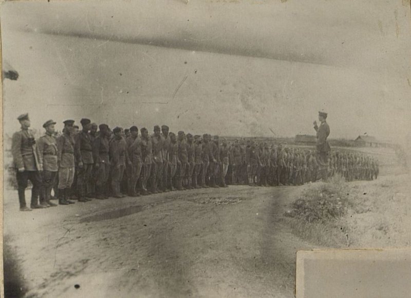 Soldiers of the 193rd Infantry Division before being sent to the front