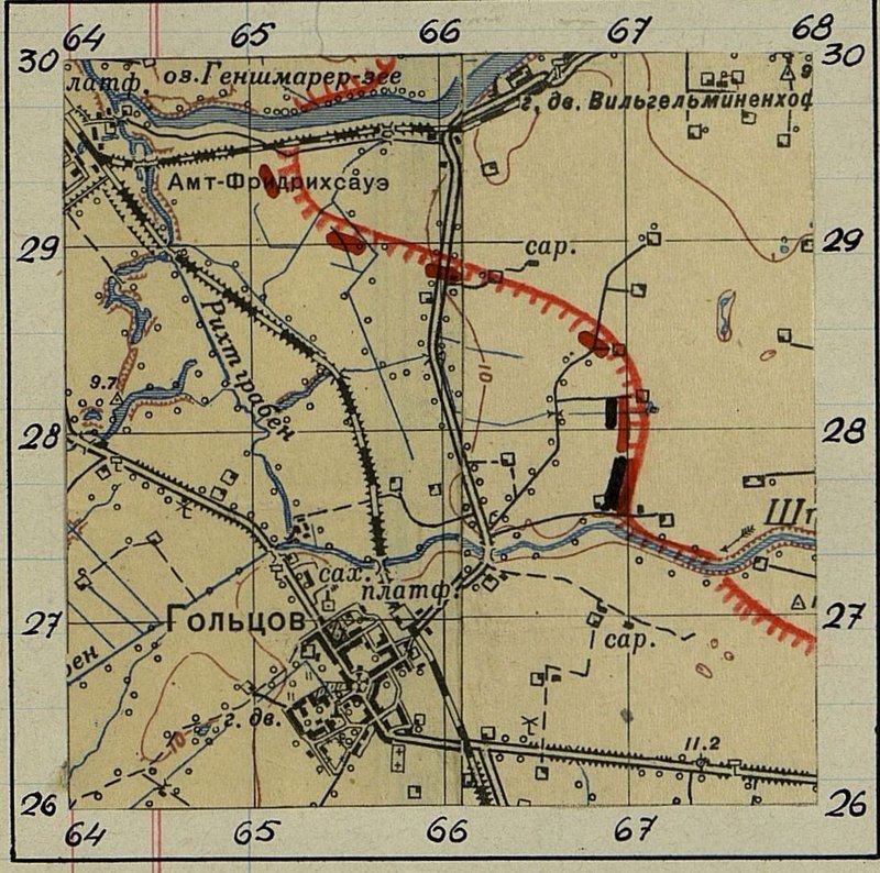 Image: Scheme of bridge crossings (MP) installed in the strip of the 32nd Guards Rifle Corps for 26-27.3.45
