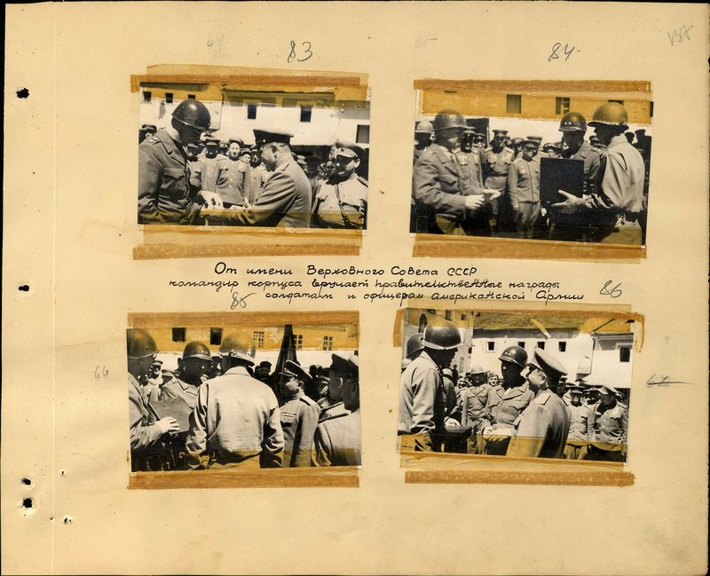 Original image: On behalf of the Supreme Soviet of the USSR, the corps commander presents government awards to the soldiers and officers of the American Army
