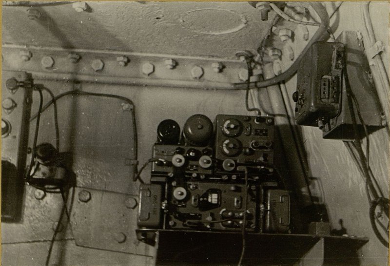 Image: The scout is watching through a stereoscopic tube from the commander's cabin of an armored train