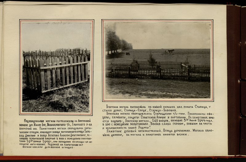 Original image: Individual graves are located on the eastern outskirts of the village of Zhilin Bor, Polikarovsky village council, Gress district, Bobruisk region.