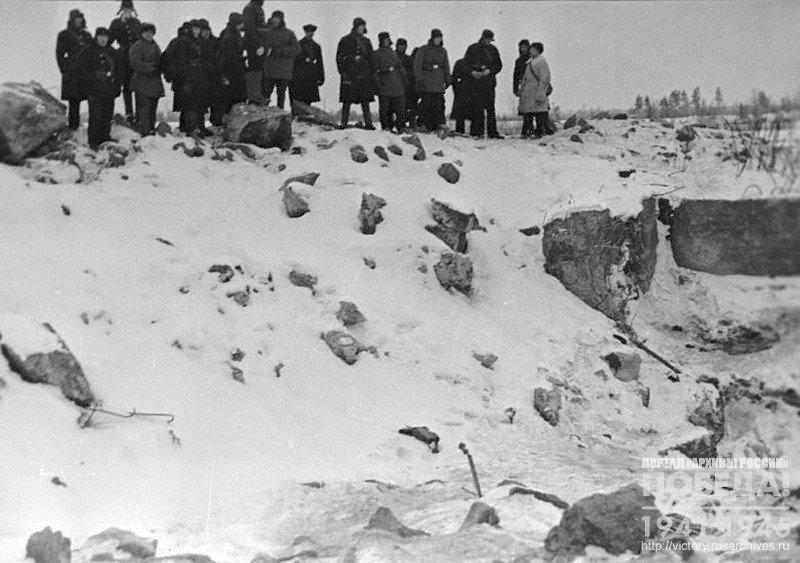 General view of the destroyed " Mannerheim Fortification Line" (Panorama of three photos. The first one)