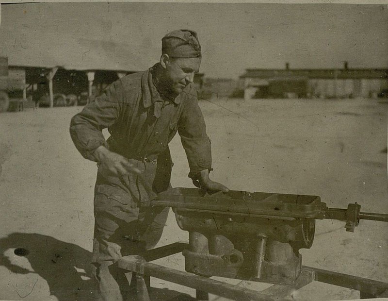 Image: Red Army soldier Burakov Main bearing boring