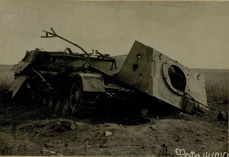 Image: The result of a direct hit of a 152 mm projectile