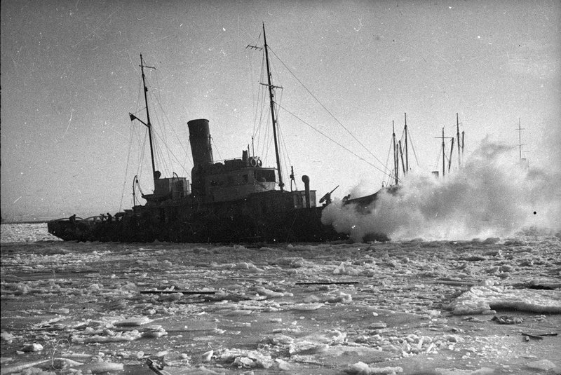Soviet convoy at sea. Northern Fleet