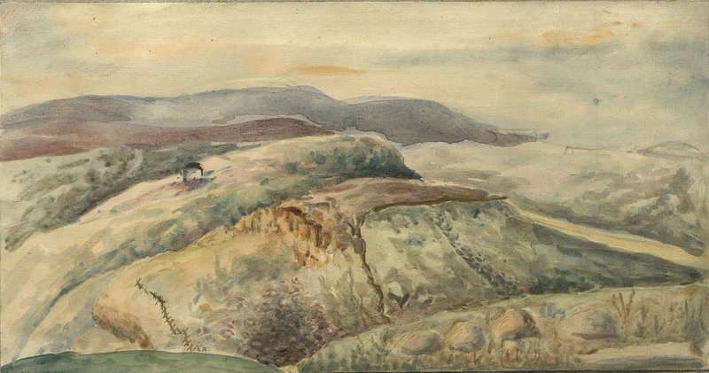 Image: View of the heights "Shuttle" and "Eagle's Nest" from the height "Hare" (3rd rifle battalion)