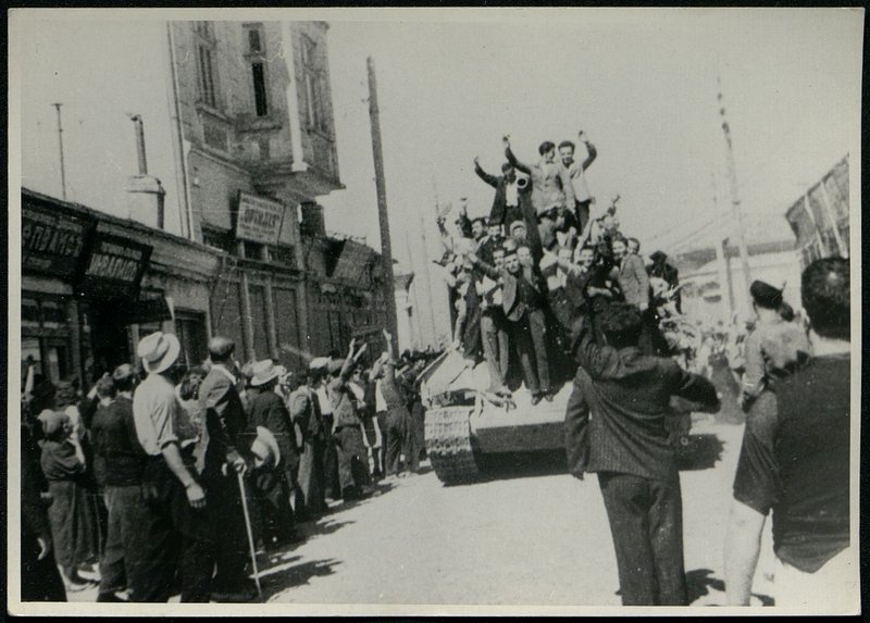 Original image: Colonel General Comrade Byuryuzov presents orders of the Soviet Union to Bulgarian generals and officers