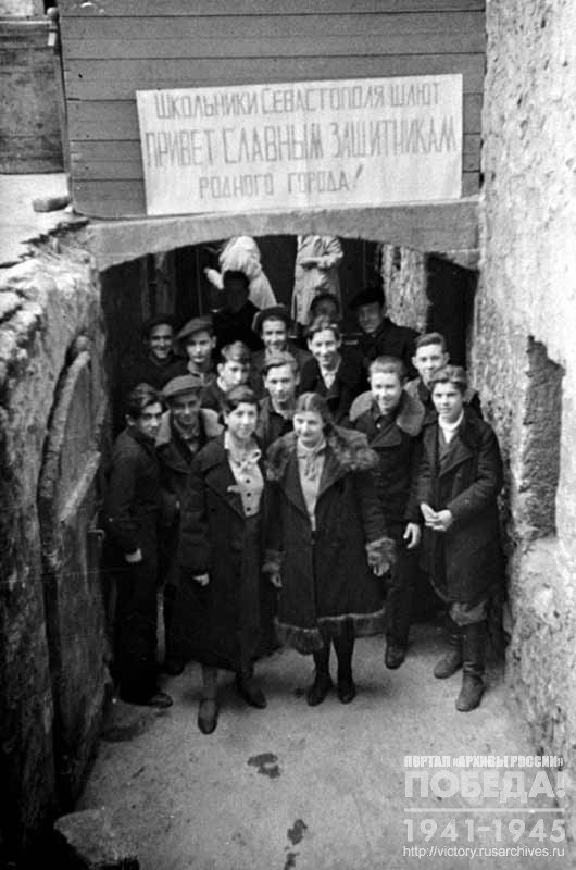 Students coming out of the underground school