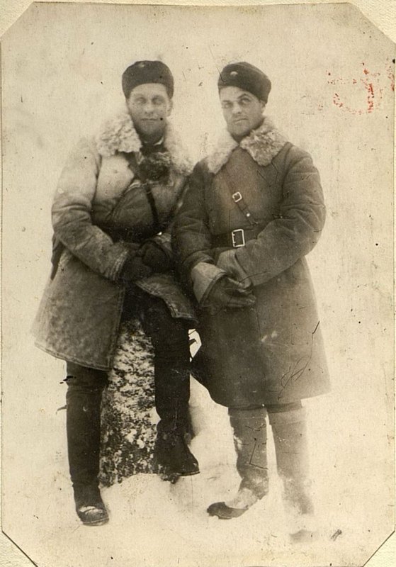 Image: Regiment commander Lieutenant Colonel Sokolov and regiment commissar senior battalion commissar Bidakha