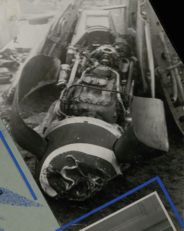 Фотография: Ме-109, сбитый при стрельбе с хода 1 февраля 1945 г. в районе Накель третьим орудием первой батареи