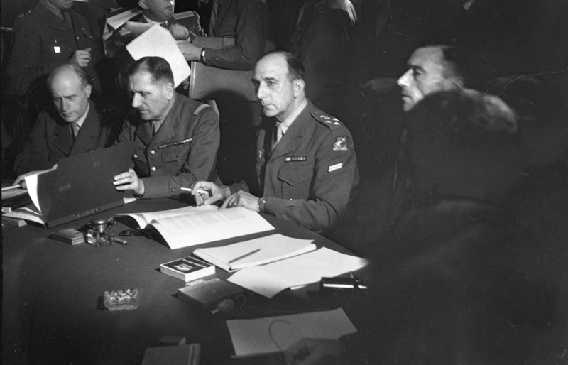 Signing ceremony of the Declaration of German Defeat