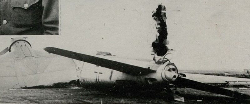 Фотография: Ме-100, сбитый 2.03.45 г. в районе Шихар Второй батареей полка