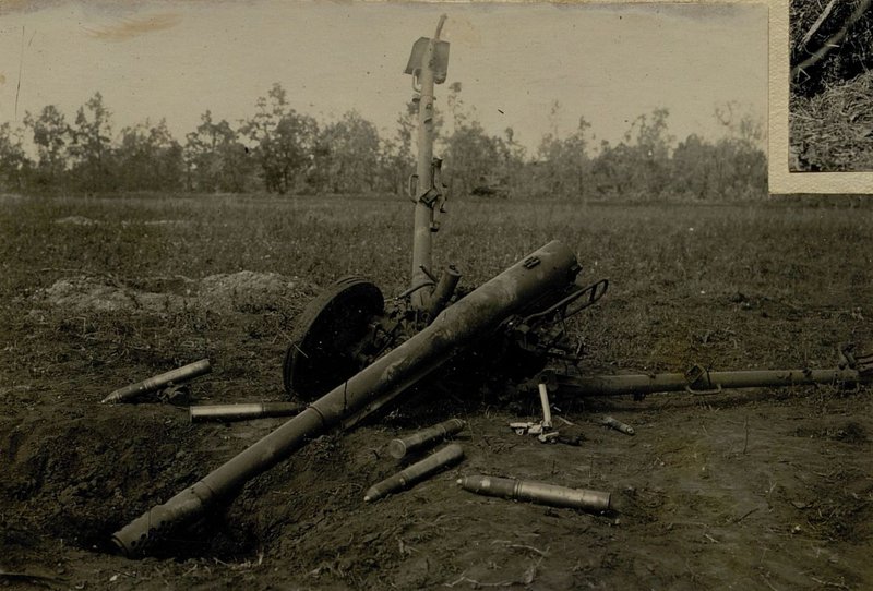 Фотография: 75 мм орудие, уничтоженное на южной окраине Сокольники 15.7.43 г. 9 батареей 753 ПАП 5 АД РГК