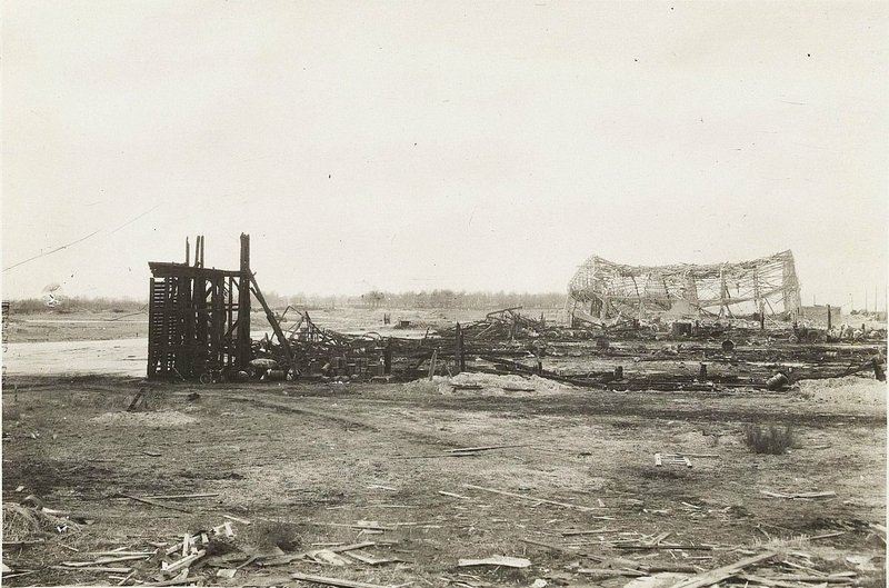 Image: Danzig airfield. Destroyed structures as a result of air raids by our aviation