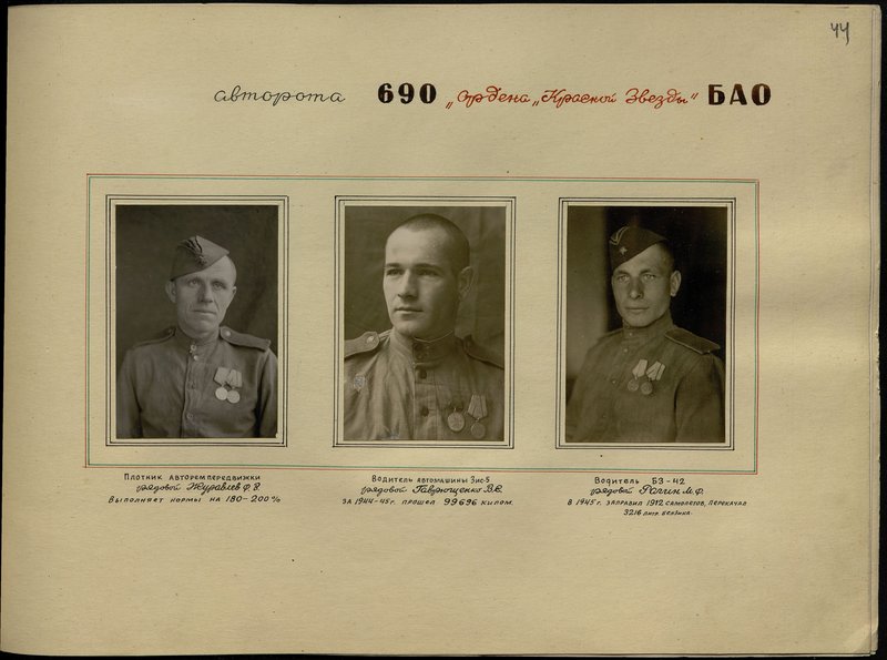 Оригинальный образ: Водитель БЗ-42 рядовой Рагин М.Ф. в 1945 г. заправил 1912 самолетов, перекачал 3216 литр. бензина