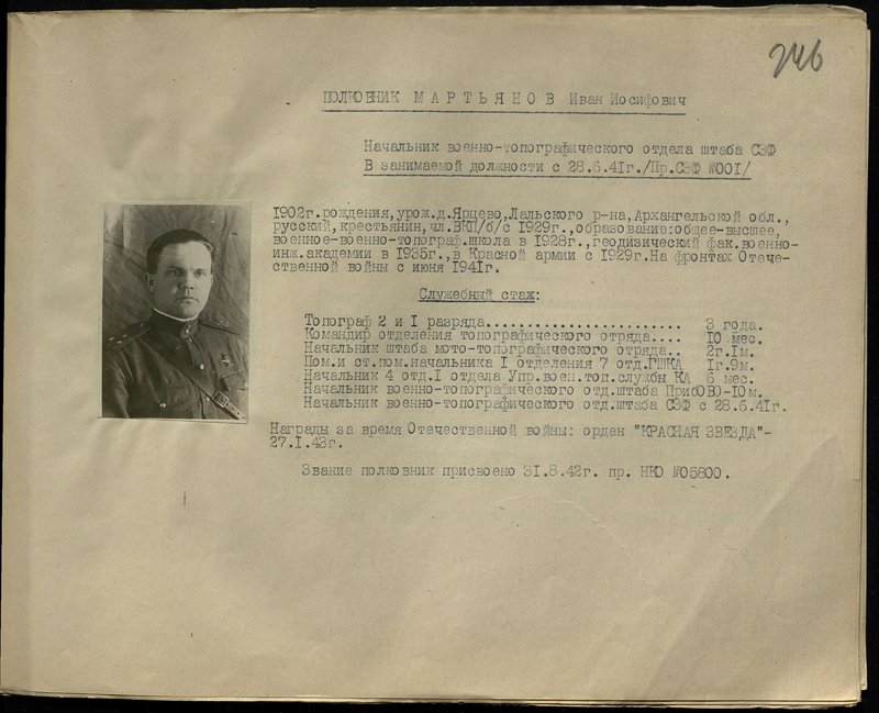 Оригинальный образ: Полковник Мартьянов Иван Иосифович. Начальник военно-топографического отдела штаба северо - западного фронта