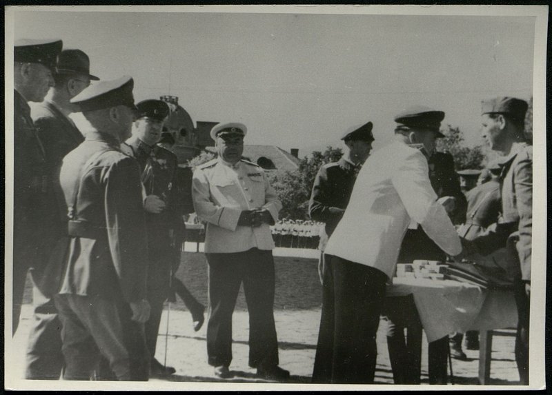 Original image: Colonel General Comrade Byuryuzov presents orders of the Soviet Union to Bulgarian generals and officers