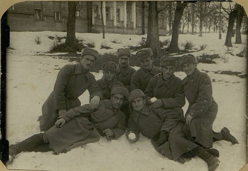 Фотография: Участники Карельских боев - бойцы 993 стрелкового полка  Станция Лоухи март 1942 года