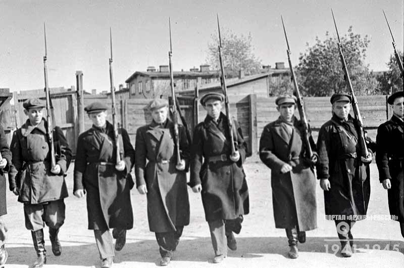 Drill squad training at the military training center of Dzerzhinskiy District in Moscow