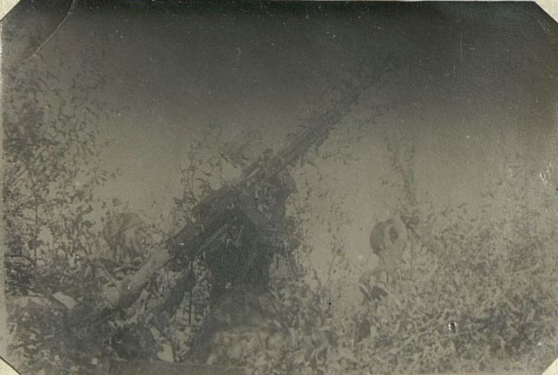 Image: Fire on the enemy plane. Summer 1942