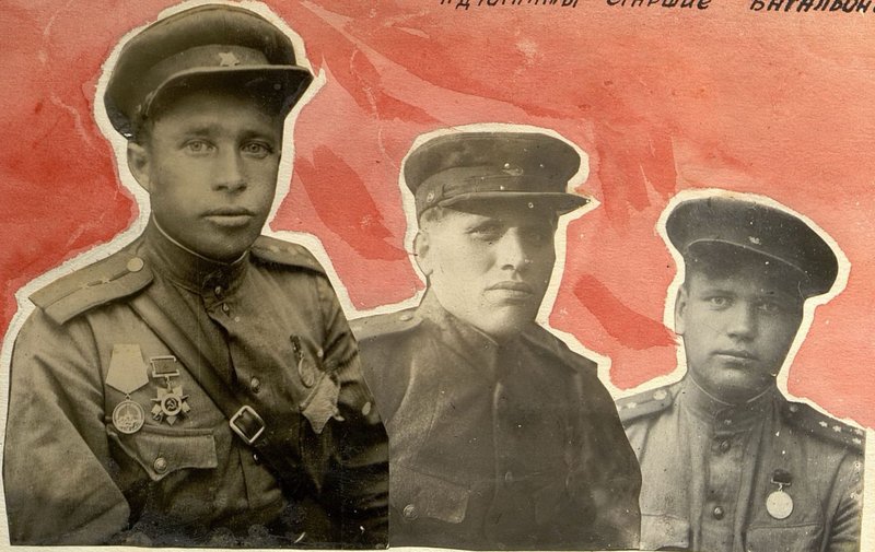 Image: Adjutant senior of the 3rd battalion, Captain Sirotkin; Adjutant  senior 1st battalion Captain Morgunov; adjutant senior 2nd battalion captain Nikitin