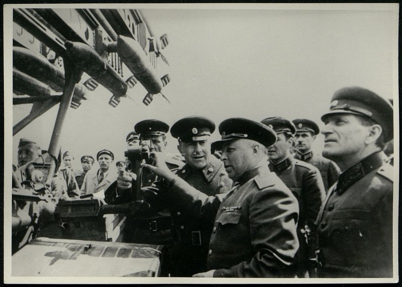 Original image: Colonel General Comrade Byuryuzov presents orders of the Soviet Union to Bulgarian generals and officers