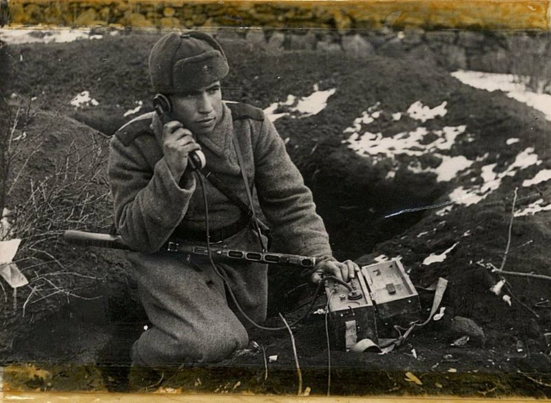 Image: Radio operator - guard foreman Lupandin V. - at work