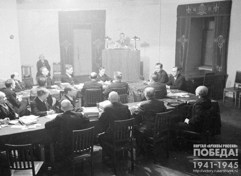 Member of the Academy of Sciences of the USSR A.N.Kholmogorov speaking at an assembly of the Scientific Council of the State University