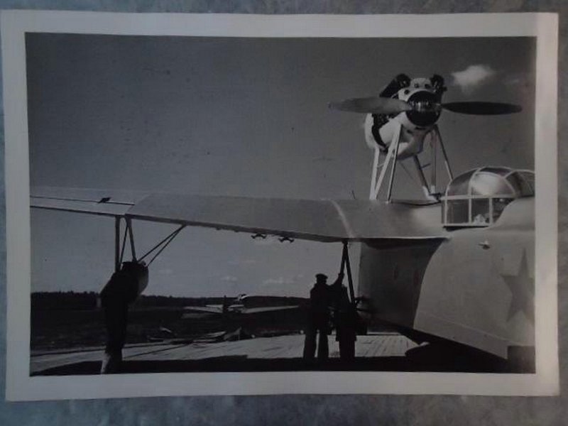 Naval short-range reconnaissance aircraft (MBR-2). Murmansk, 1942.