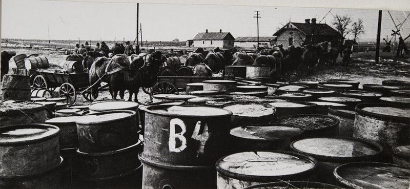 Army in the field. Delivery of fuel through the Salsk steppes to Stalingrad