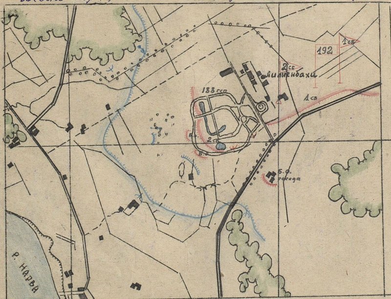 Image: The scheme of battle orders of the 192nd guards rifle regiment at 3.00 on March 13, 1944