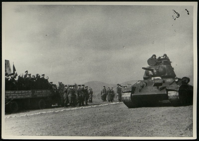 Original image: Colonel General Comrade Byuryuzov presents orders of the Soviet Union to Bulgarian generals and officers