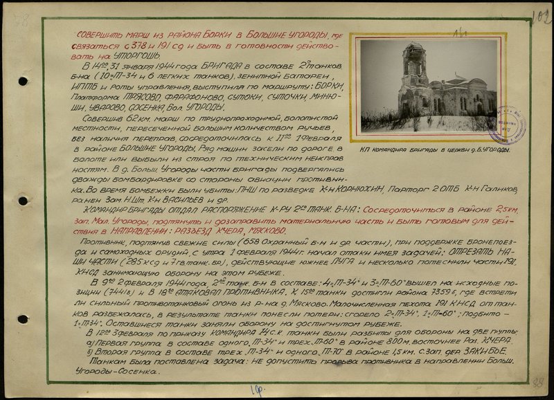 Оригинальный образ: Командный пункт командира бригады в церкви д. Б. Угороды