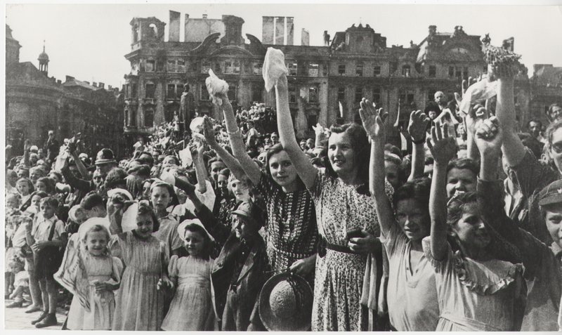 "Prague Residents Welcoming the Red Army"