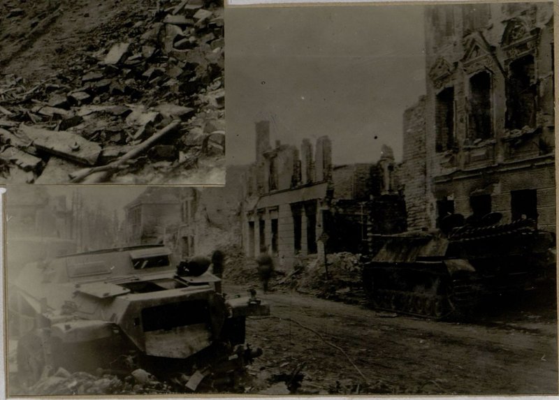 Фотография: После бомбардировочных действий авиации на улицах города Фишхаузен