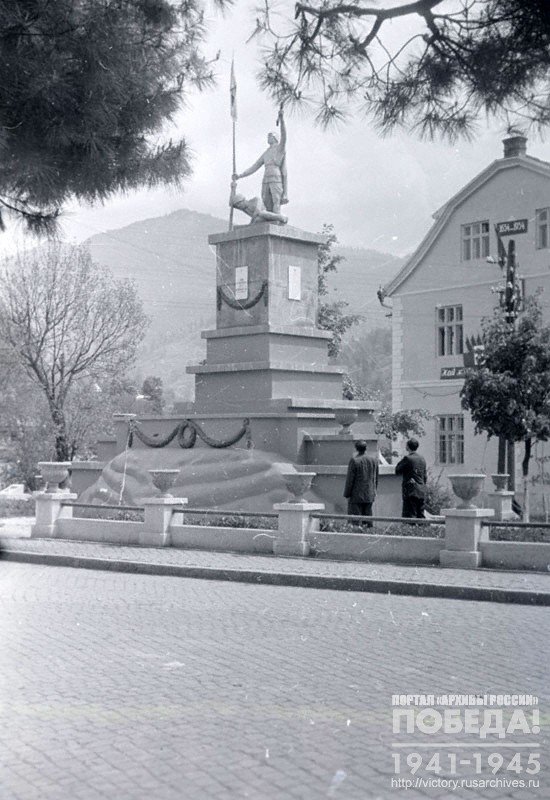 Memorial on the grave of underground guerilla cell members in Vinogradov