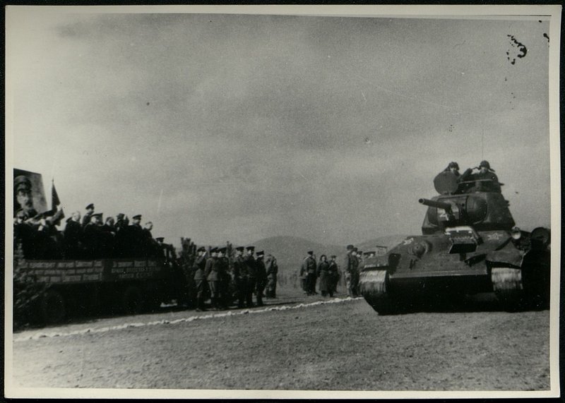 Original image: Colonel General Comrade Byuryuzov presents orders of the Soviet Union to Bulgarian generals and officers