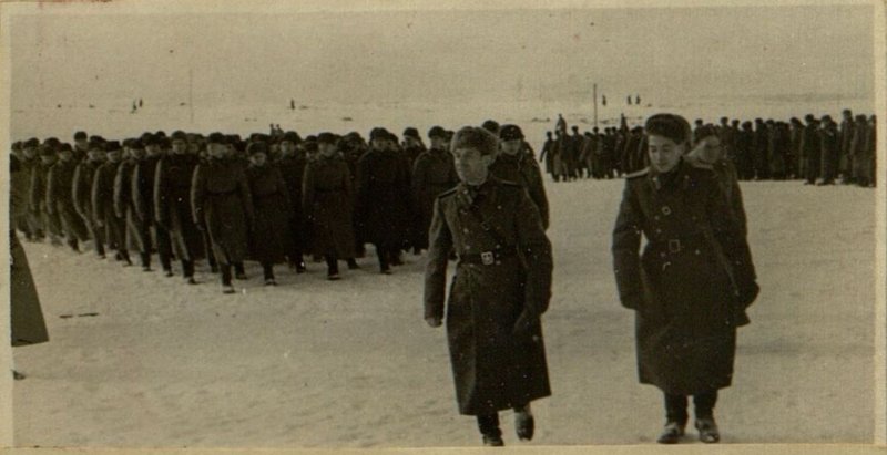 Фотография: Смотр командиром части подполковником товарищ Гавриленковым личного состава его части