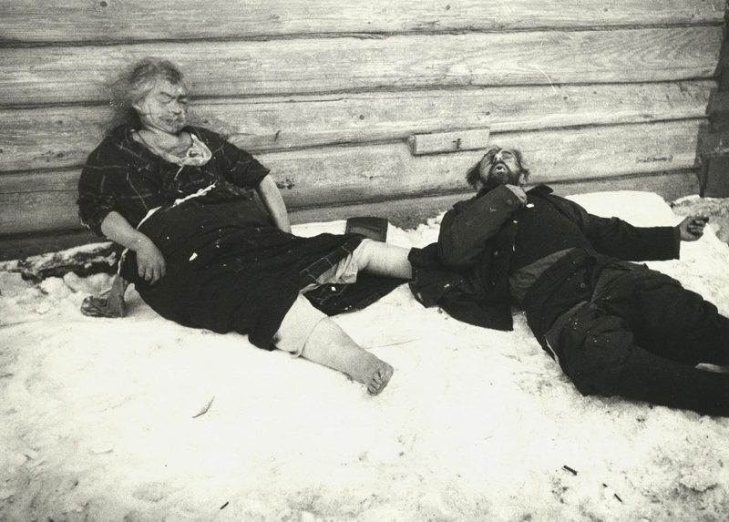 Bodies of Rzhev local people brutally tortured by the Nazis.