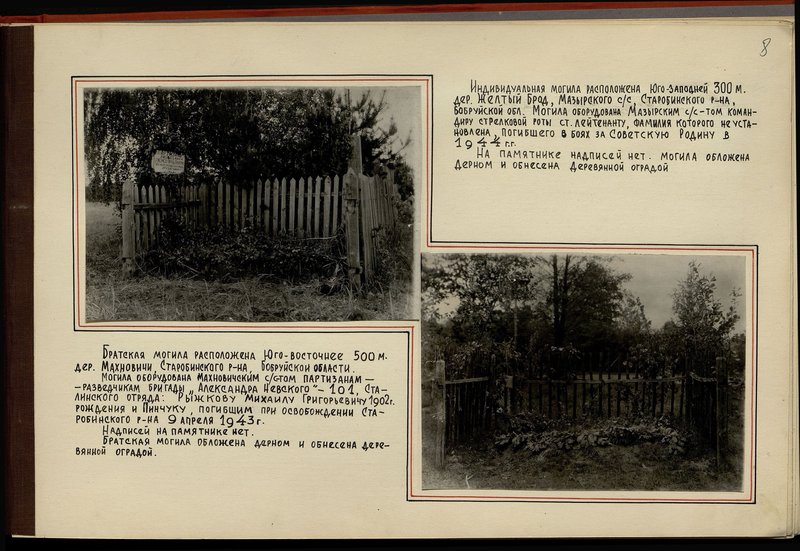 Original image: The mass grave is located southeast of 500 m of the village of Makhnovichi, Starobinsky district, Bobruisk region